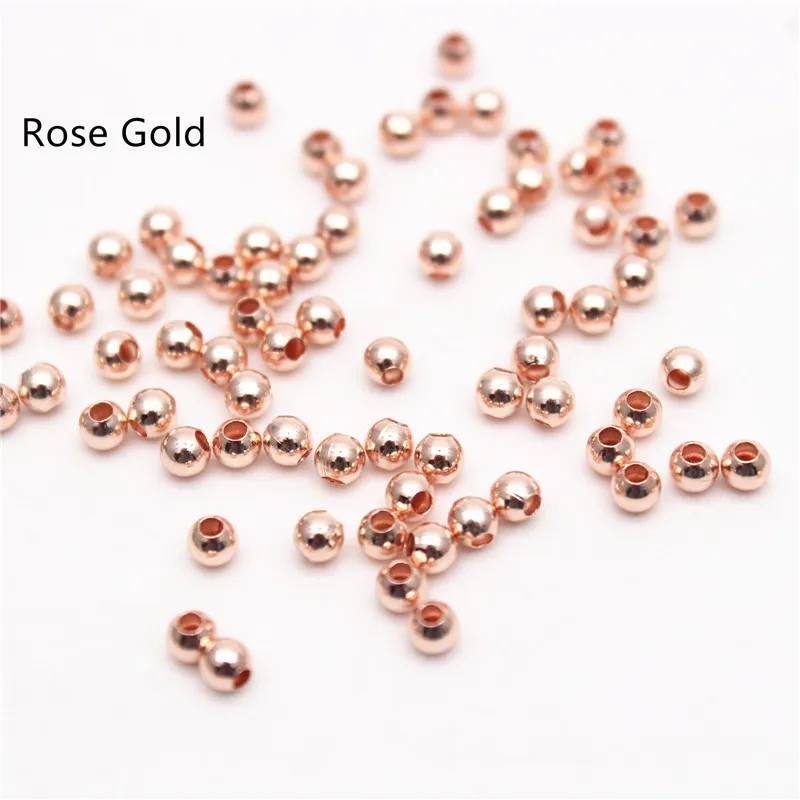 Silver and Gold Plated Brass Smooth Spacer Beads for Jewelry Making - 200 Pieces