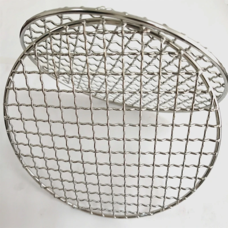 Camping Grill Grate Mesh Pad Multi-sizes Round Grilling Mesh Fire Cooking Outdoor Picnics BBQ Camping Pot Firewood Rack grilling basket