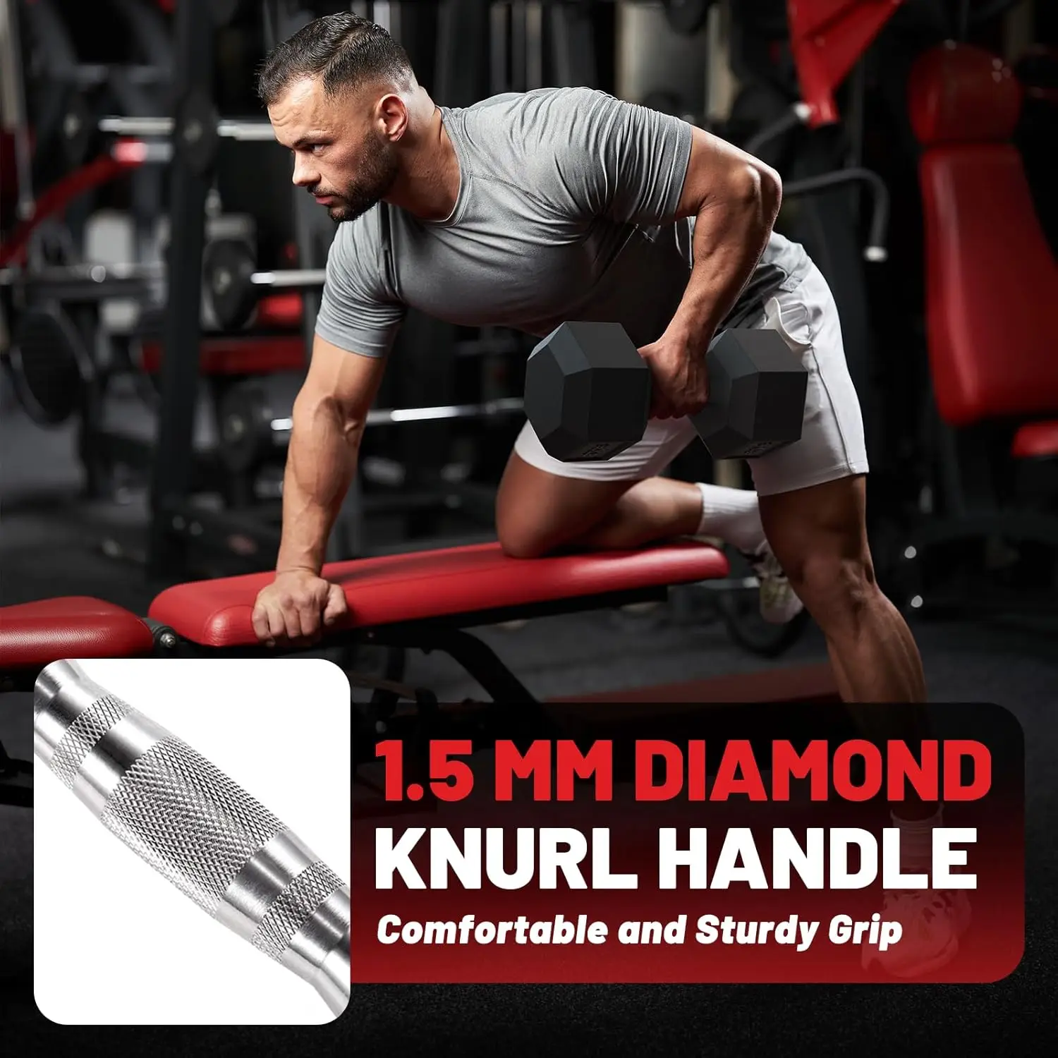 Hex Dumbbell Set with Rack 5