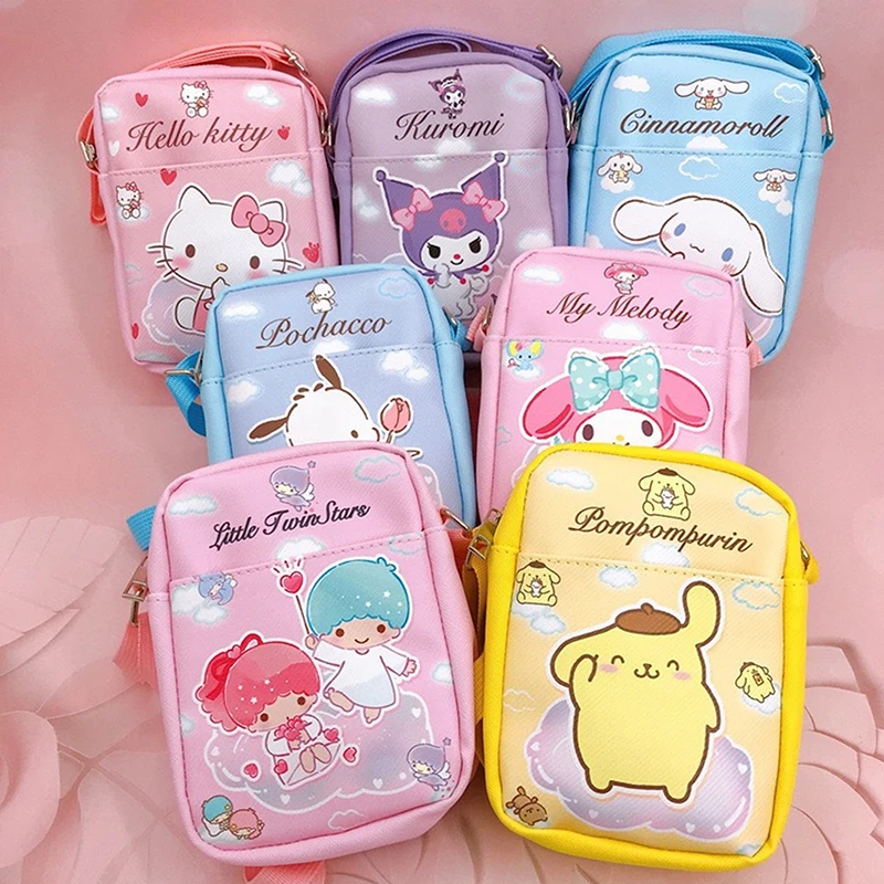 

Crossbody Bags Sanrio Shoulder Messenger Bags Cute Cartoon Portable Backpacks Hellokitty Cinnamorol Kawaii Coin Pouch for Girls
