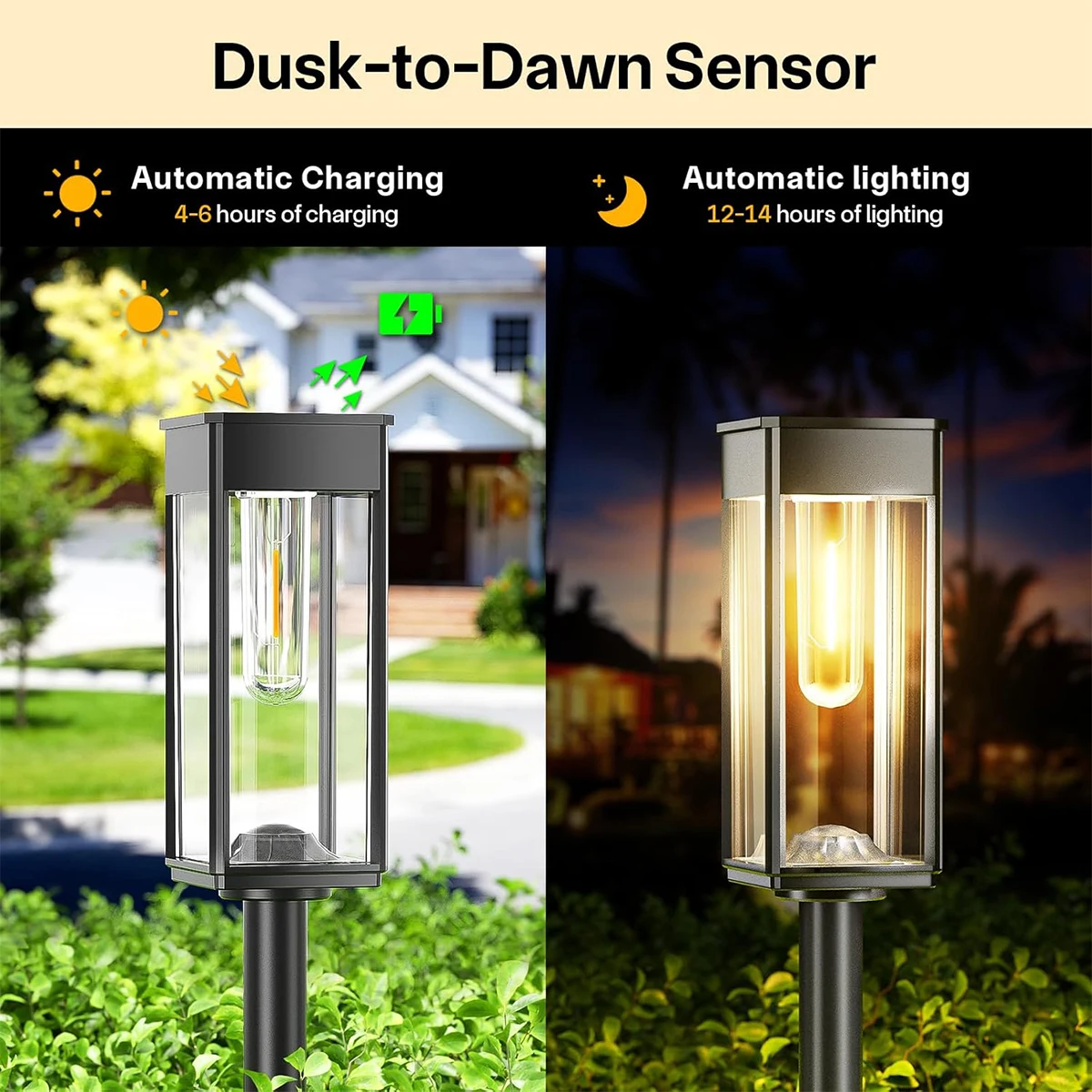 4pcs Solar Pathway Lights Outdoor Bright Solar Lights Outdoor Garden Powered Landscape Lighting For Yard