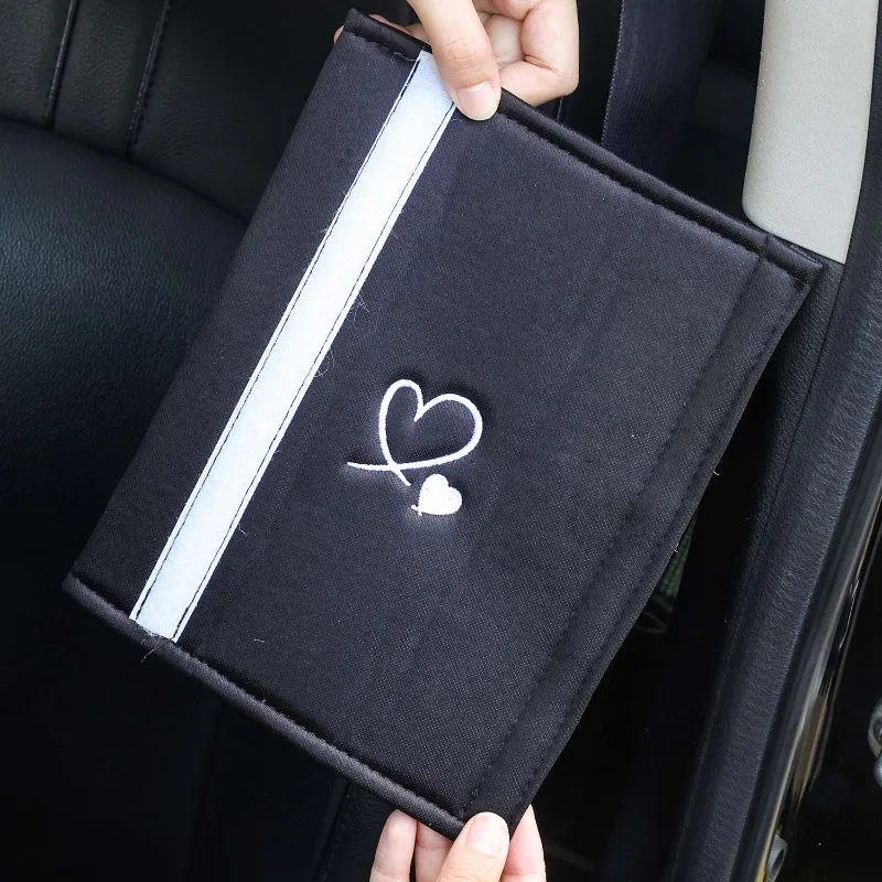 Car Seat Belt Shoulder Pads with Embroidered Heart Seat Belt Protector Pad Interior Decoration for Enhanced Driving Experience