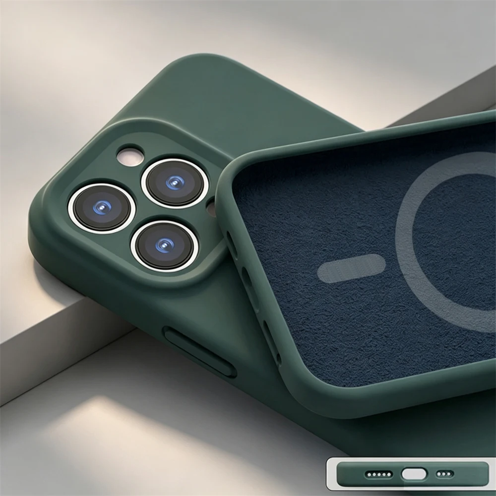 Premium Magnetic Liquid Silicone Case with Precision Camera Protection