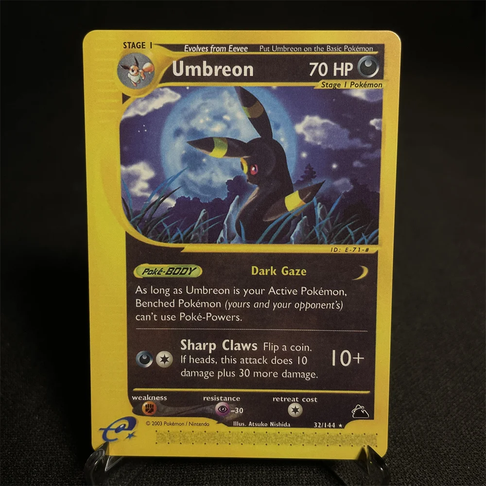 PKM-Karte, glänzende Karte, Fitnessstudio-Serie, Houndoom Jolteon Umbreon Gyarados Snorlax Steelix Piloswine, Geschenk für Kinder, Spielzeug, Proxy-Karte – Detail 12