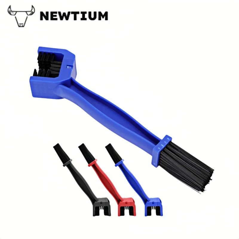 Chain Cleaning Kit Motorcycle Bicycle 3-Sided Heavy Duty Brush Scrubber Set Universal Bike Maintenance Tools