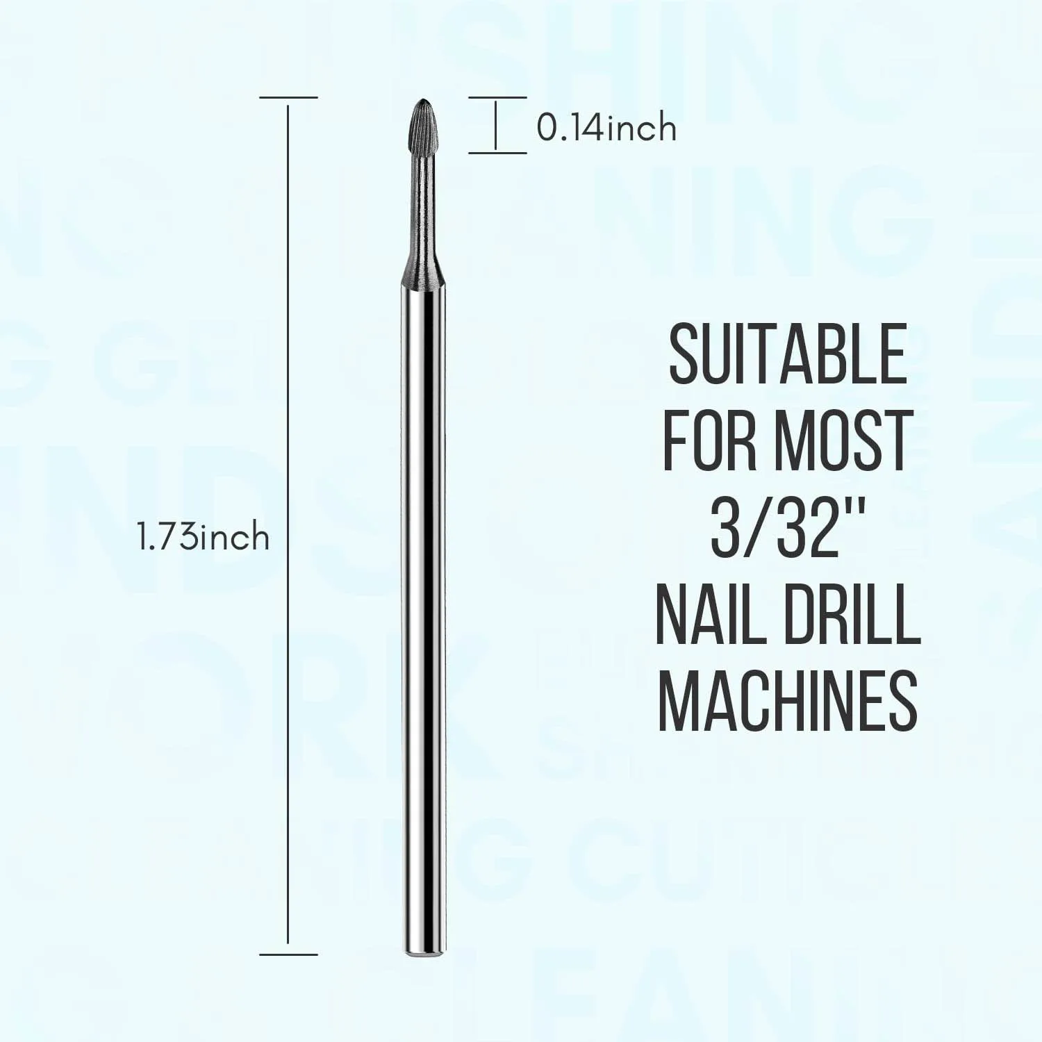 Nail Drill Bits Safety Tungsten Carbide Cuticle Remover Drill Bit 3/32" For Electric Nail File Machine