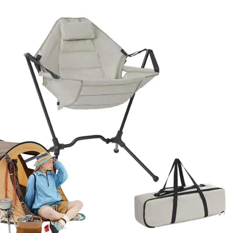 

Camping Rocking Chair Portable High Back Outdoor Rocker Adjustable Hammock Chair Folding And Rocking Chair For Patio Lawn Yard