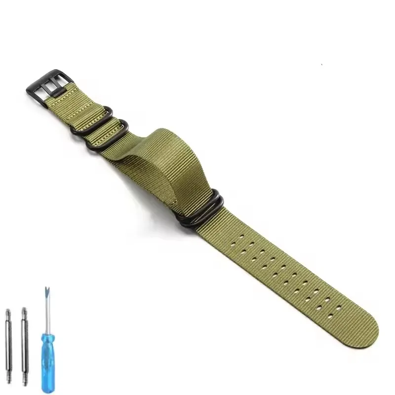 Waterproof Nylon Sport Watch Strap - Black Fashion Bracelet