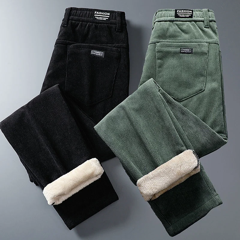 

Men Corduroy Pants With Liners Warm Winter Trousers