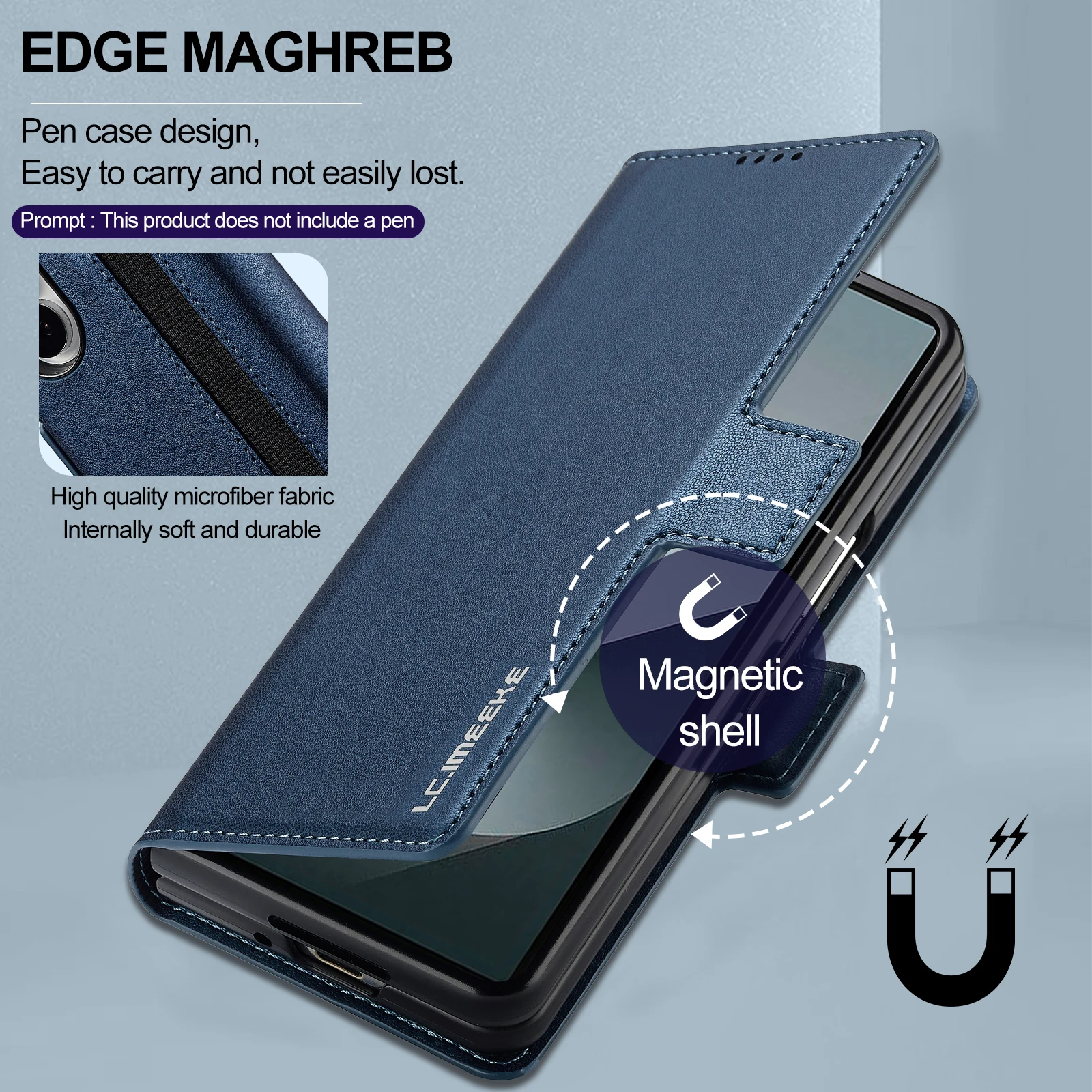 Luxuriöse Leder-Handyhülle für Samsung Galaxy Z Fold 7, 6, 5, 4, 3, Abdeckungshalter, modische Karte, Funda-Hüllen – Detail 10