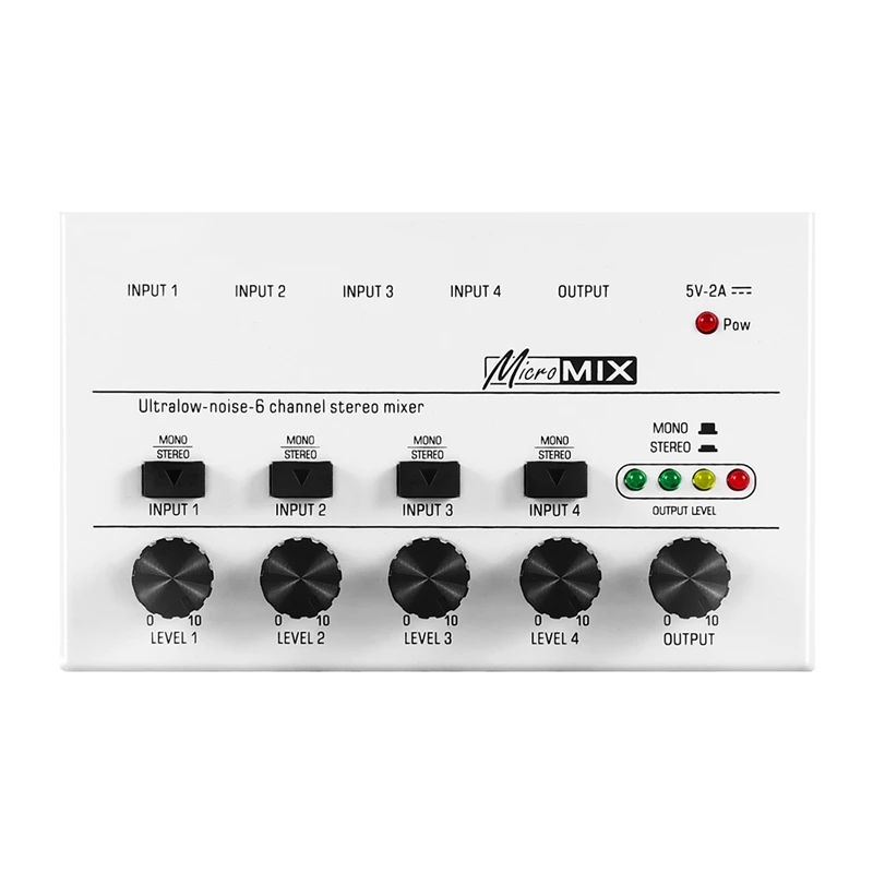 Mixer Audio Portatile A 4 Canali Da 1 Pezzo Mixer Audio Usb A Bassissimo Rumore Per Studio Di Registrazione Bianco