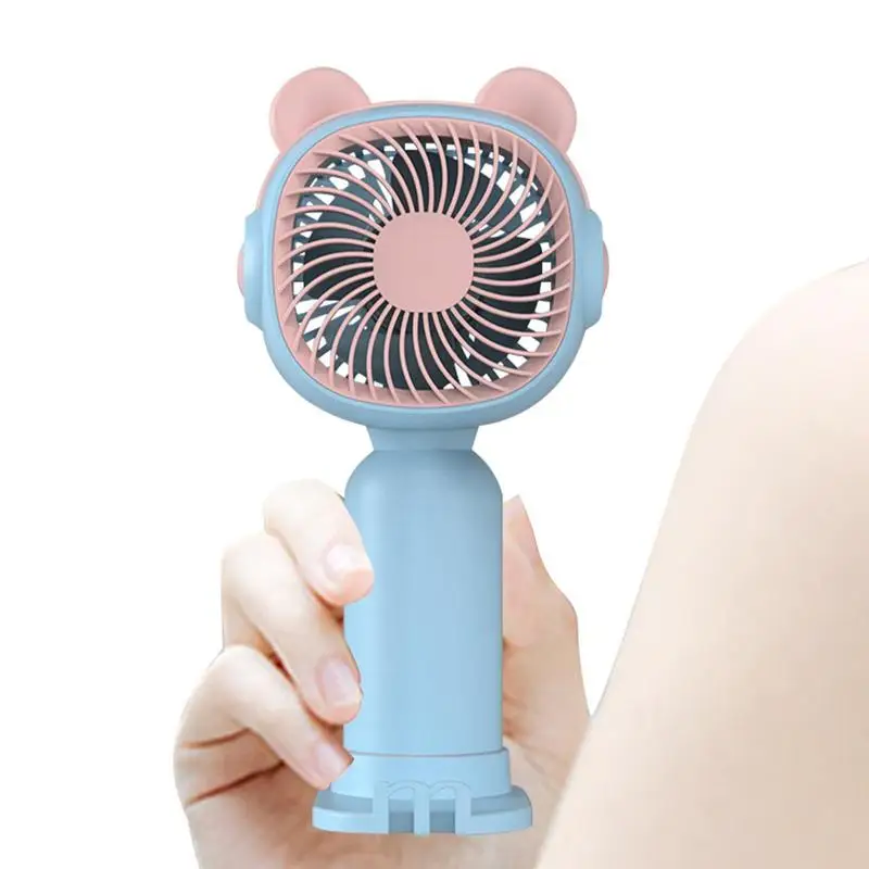 

Mini Hand Fan Portable USB Fan With Bear Ears Handheld Electric Fans Rechargeable Silent Pocket Cooling Pocket Size Hand Fan