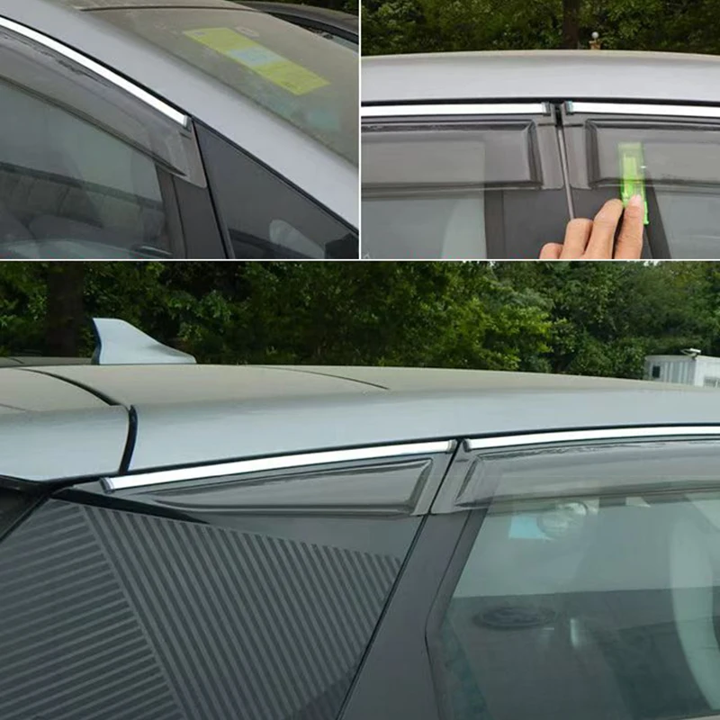 For BYD Dolphin Windows visor Rain proof car windows bright strip lengthening Automotive exterior modification