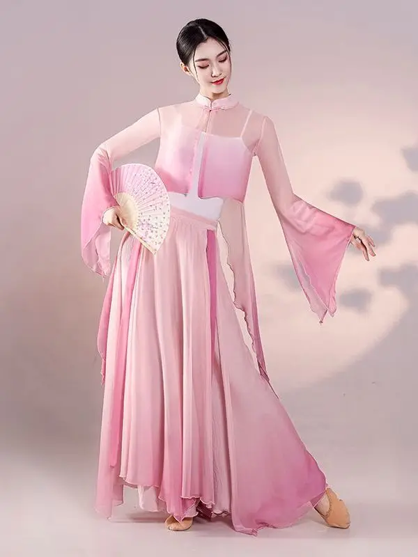 

Classical Dance Costume Set Woman Elegant Fairy Spirit Chinese Ancient Style Gauze Dress Dance Performance Clothes