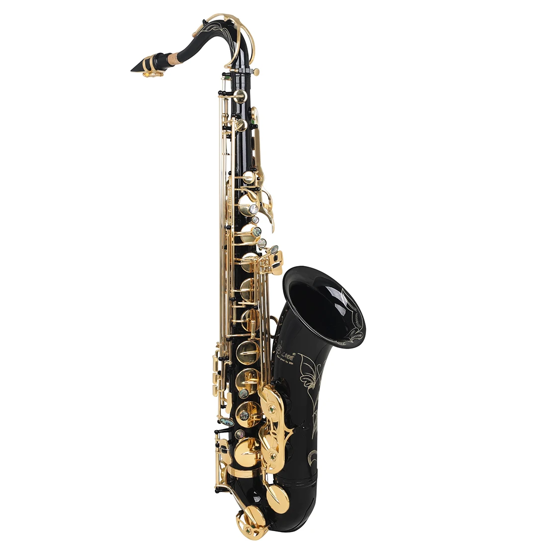 Heißer Verkauf Schwarz Gold Saxophon Bb Tenor Saxophon Messing Musikinstrument Professionelle mit Fall Pinsel Trimmer Zubehör – Detail 5