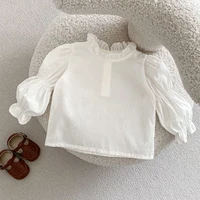 New autumn baby clothing, 0-5 year old female baby, fashionable and versatile lantern sleeve base coat 3