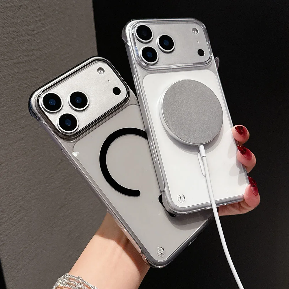 Transparent Frameless PC Case with Magnetic Hard Cover and Borderless Shell