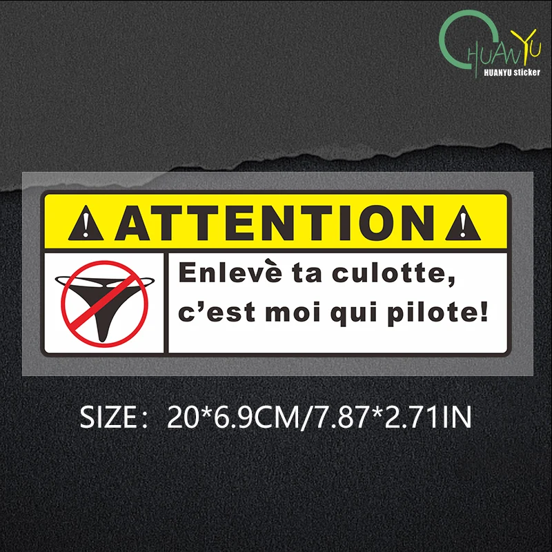 5x Motorcycle Stickers – Panties Thong Attention Warning Strip, Italian Made