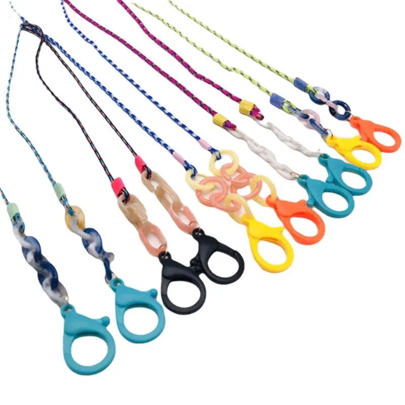 

1/5Pcs Face Mask Anti-Lost Leash Lanyard Multicolored Weave Nylon Handy Mouth Cover Holder Hanger Around the Neck Rest Ear Saver