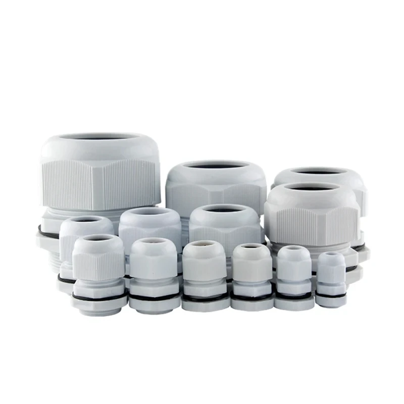 IP67 Waterproof Cable Gland Plastic Cable Entry PG7/9/11/13.5/16/19/21/25/29 White Nylon Plastic Connector Gland