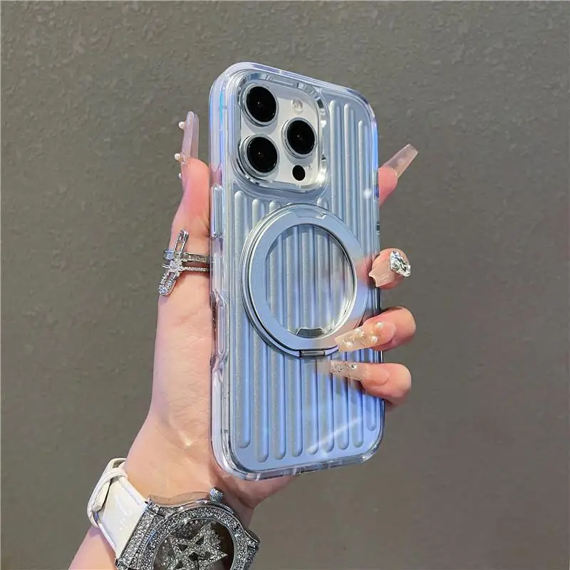 Magnetic Luggage Phone Case With Ring Kickstand For Iphone Pro Max_voghion.com