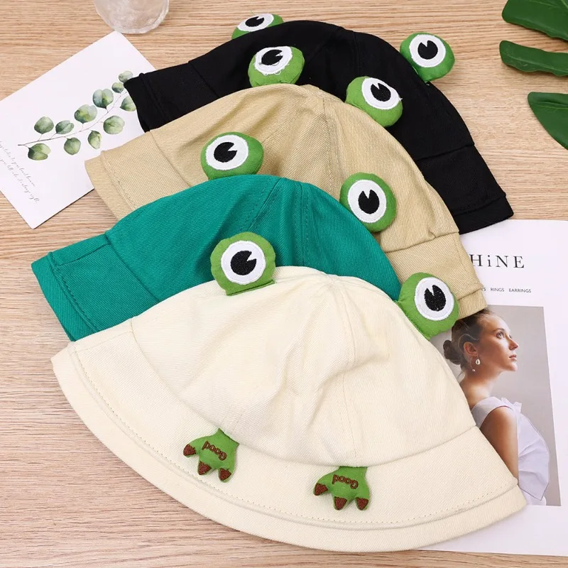 Child-Parents Frog Bucket Hat For Women Spring Autumn Female Plain Panama Outdoor Hiking Beach Fishing Sunscreen Woman Bob Caps