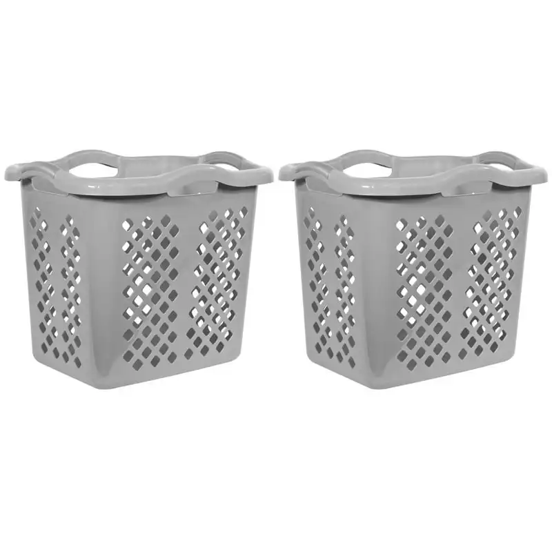 

Bushel Lamper Laundry Basket with Silver Handles, White