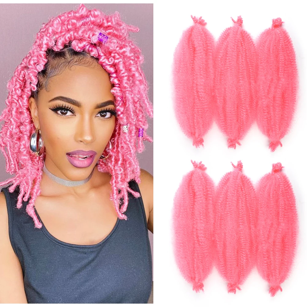 Springy Afro Twist Hair Kinky Twist Crochet Braiding Hair 18" Soft Pre-Separated Spring Twist Hair For Marley Twist Braids Hair