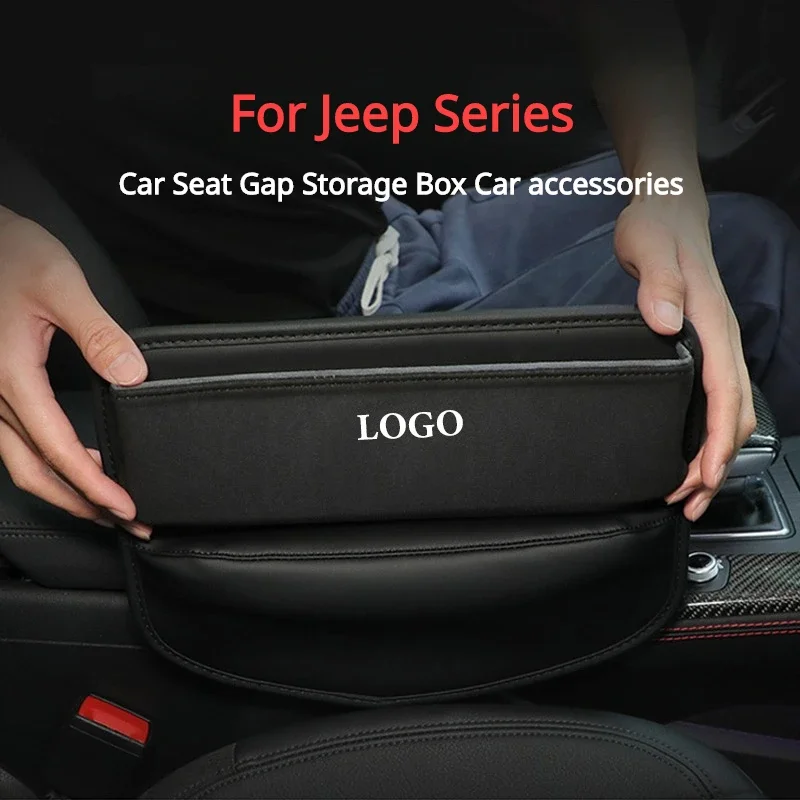 

Car Seat Gap Organizer Auto Console Side Pocket Seat Crevice Storage Box For Jeep Wrangler JK JL TJ Renegade Cherokee Grand