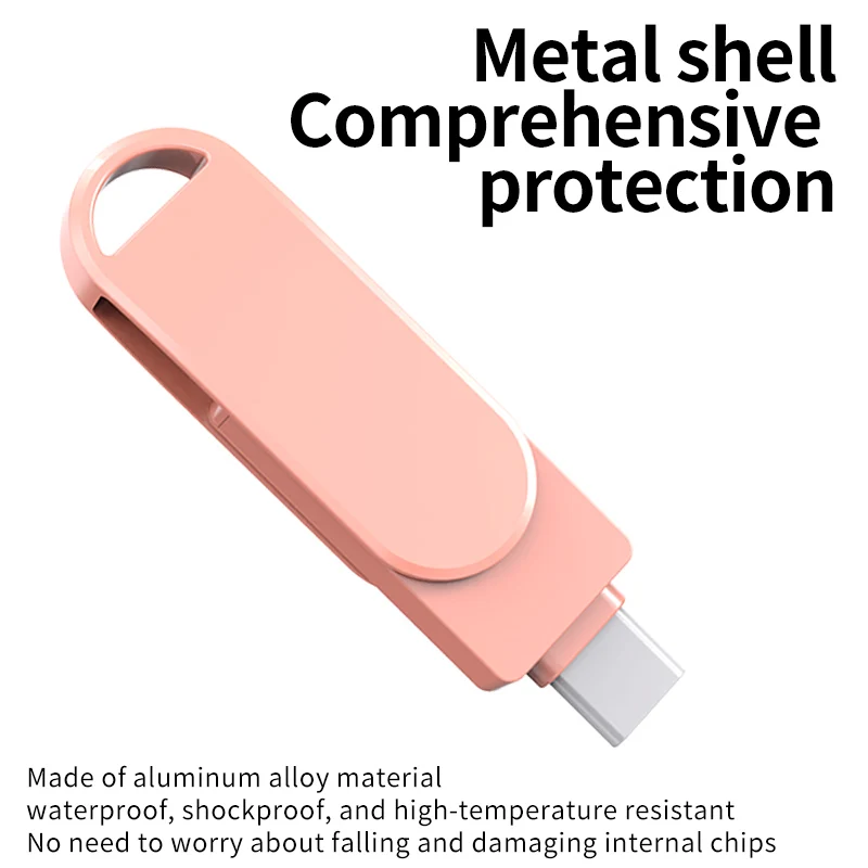 Micflip 512GB Type-C-L Double mouth Ultra Flair USB 2.0 Flash Drive for ios Android-SDCZ73-512G-64G pink