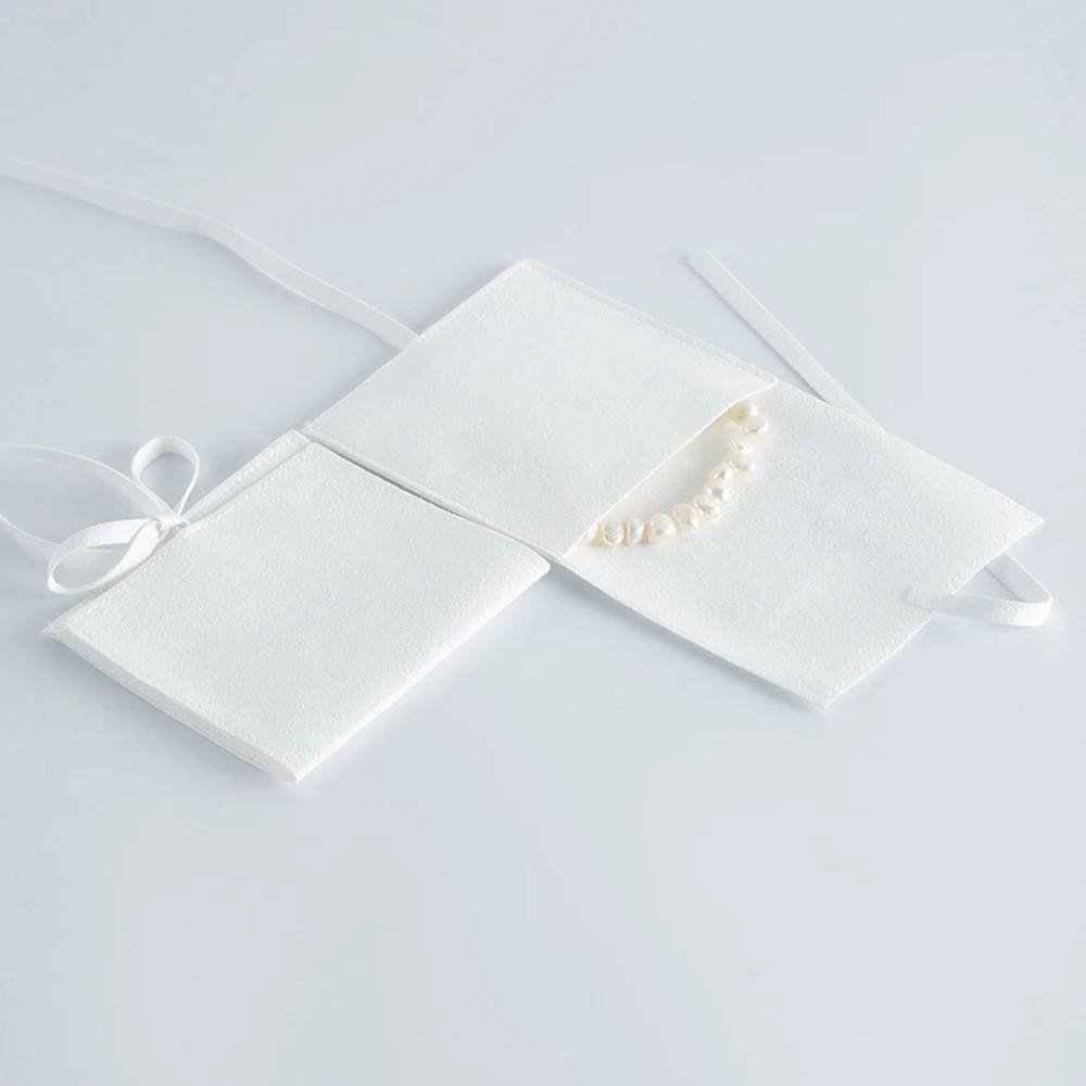 20pcs White Microfiber Gift Bags Velvet 8x6cm Jewelry Earrings Rings Organizer Pouch Christmas Wedding Favor Candy Storage Bag