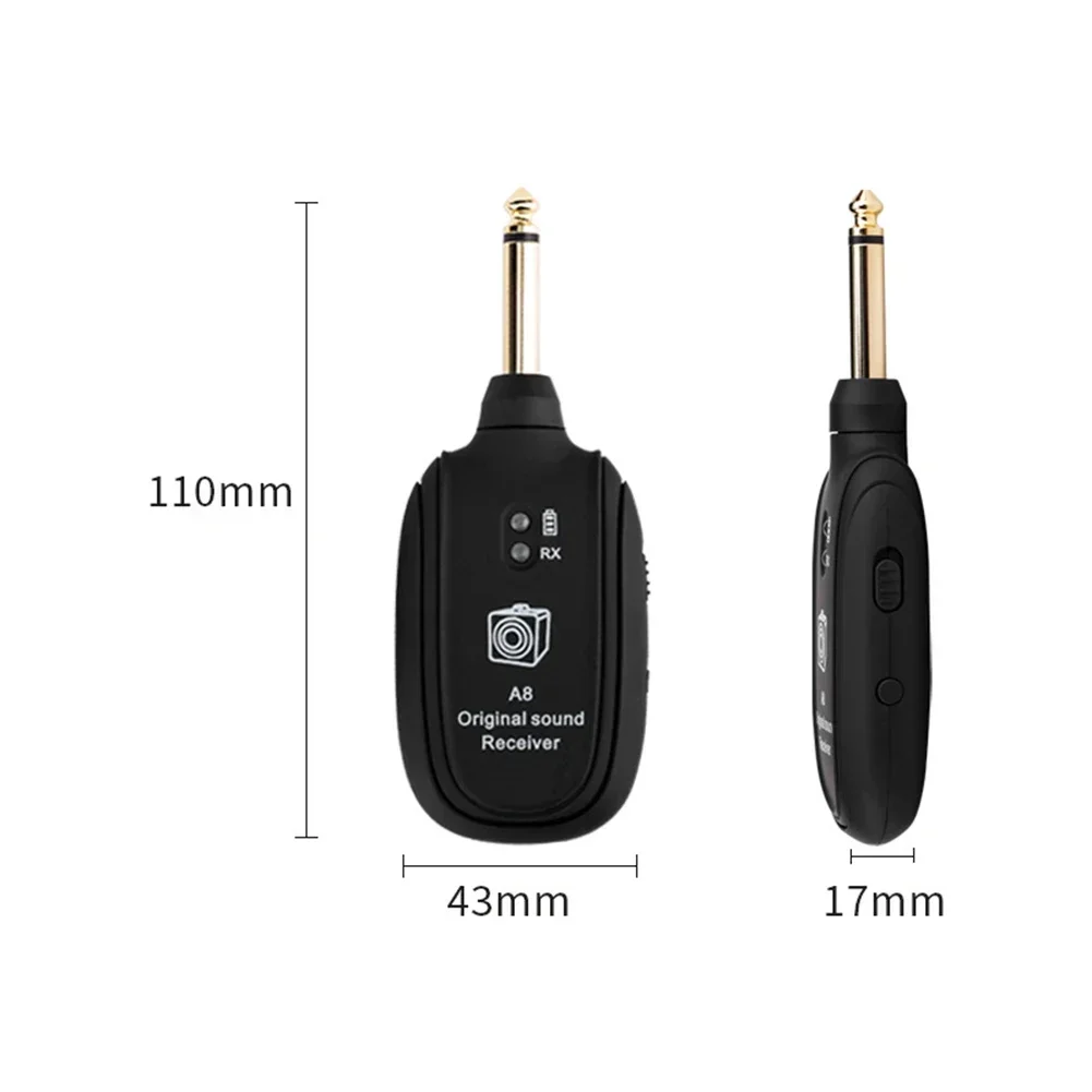 1Pair guitar wireless transmitter Guitar Wireless System Transmitter Receiver Built-In Rechargeable Wireless Guitar Transmitter for Electric Bass