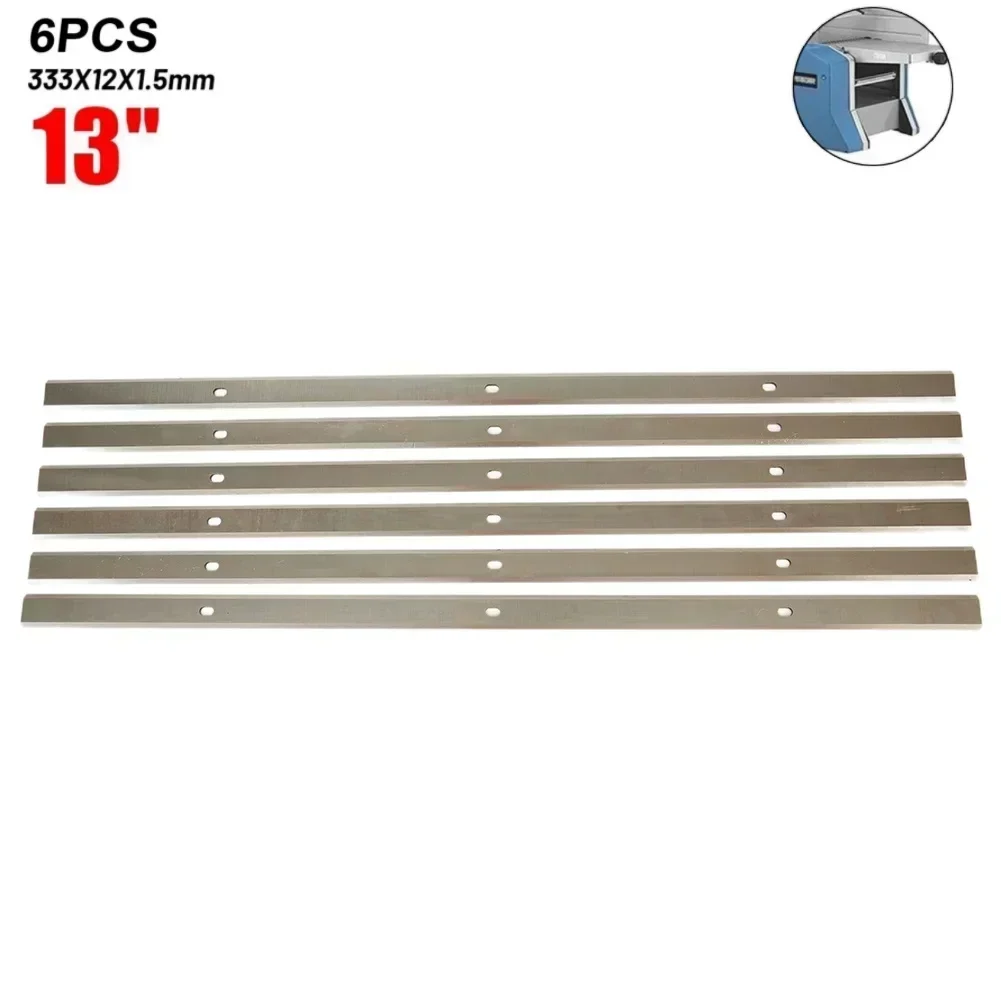 6pcs Planer Blades Double Edged Knives 330x12x1.5mm For DH330 DH316 HSS High Speed Steel Portable Set Planer Cutting Tool 3