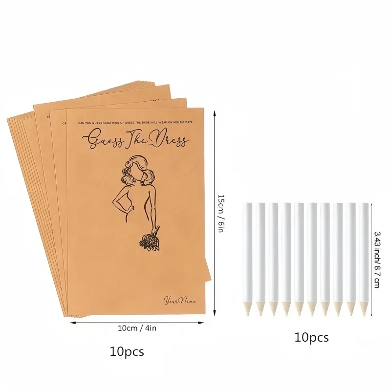 10pcs wedding DIY game cards, wedding game cards, water-soluble crayons, decorations,bachelorette party engagement decor