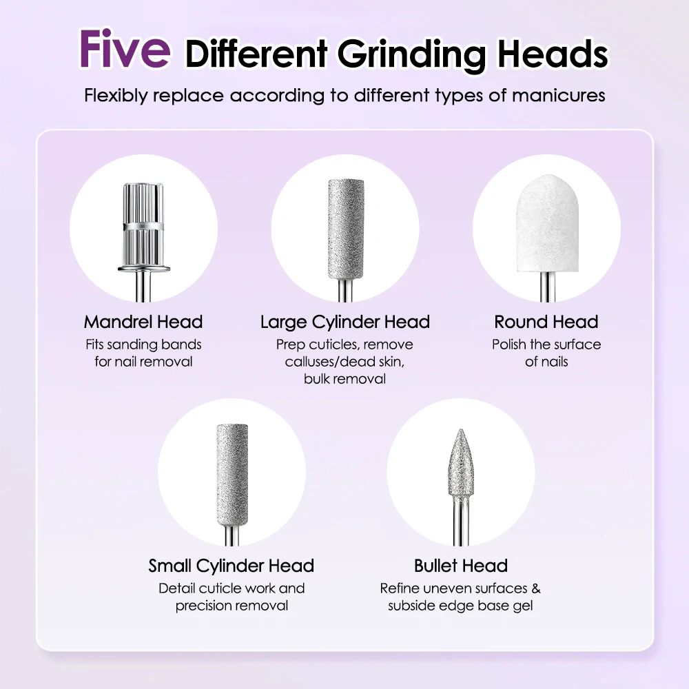 Electric Nail Drill with UV Light for Acrylic Gel Nails