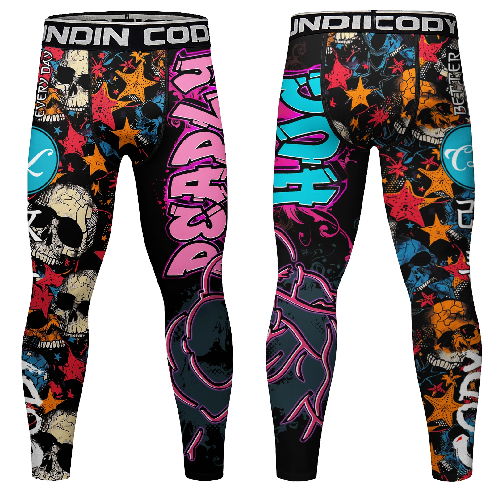 Customized Quick Dry 3D Printed Running Tights Men Compression Sports Leggings Gym Fitness Pants Workout Training Bottoms