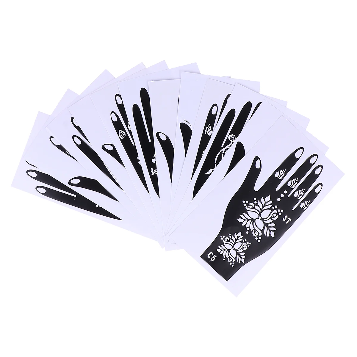 

6 Sheets Hand Reusable Airbrush Stencils Hollow Tattoos Drawing Painted Painting Stencils Body Templates