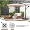 4-Piece Patio Umbrella Base, 208 lbs Heavy Duty Offset Cantilever Umbrella Stand 5