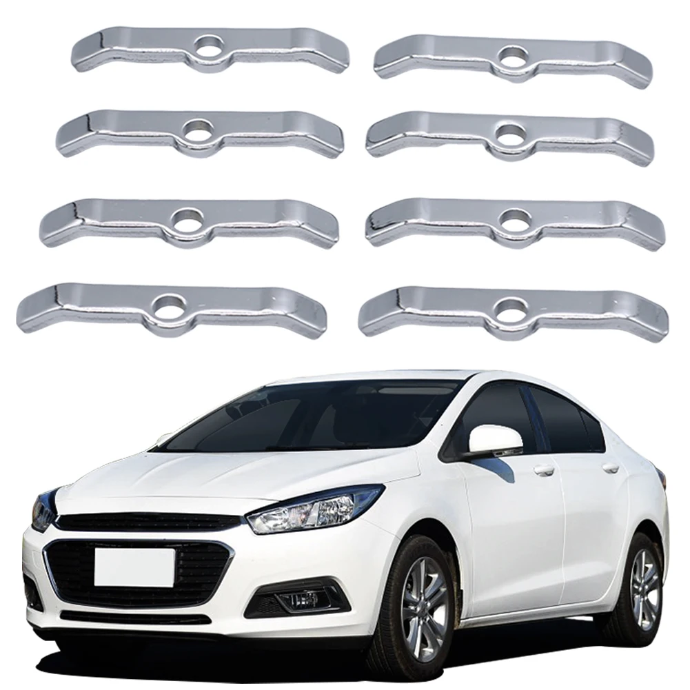 8Pcs 3In Valve Cover Spreader Bars Hold Down Tabs Chrome Hold-Down Tabs Spreader Bars for Chevrolet SBC 283 305 327 350 383 400