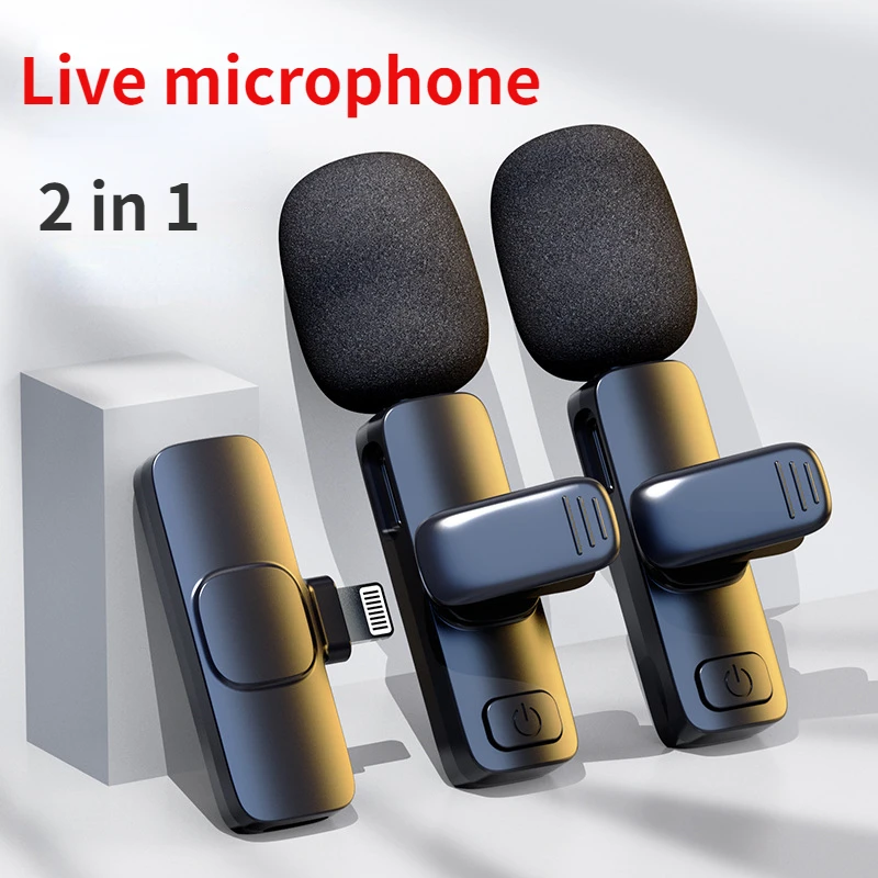 Omnidirectional Wireless Lavalier Microphone with Bluetooth for