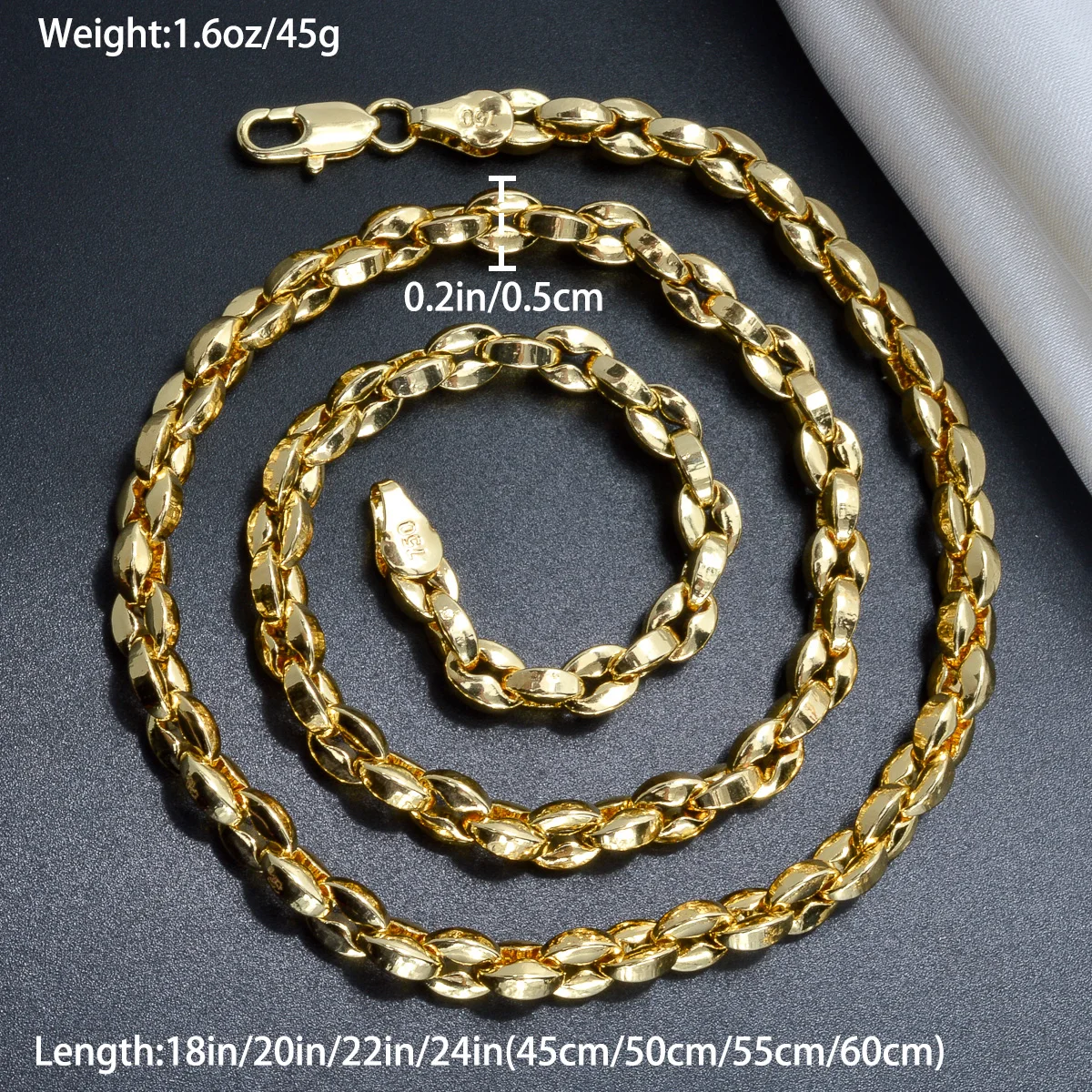 Hiphop Punk Curb Kubanische Halskette für Frauen 18K Gold Farbe Italienische Kupfer Halskette Mode Hochzeit Verlobung Schmuck Zubehör – Detail 13