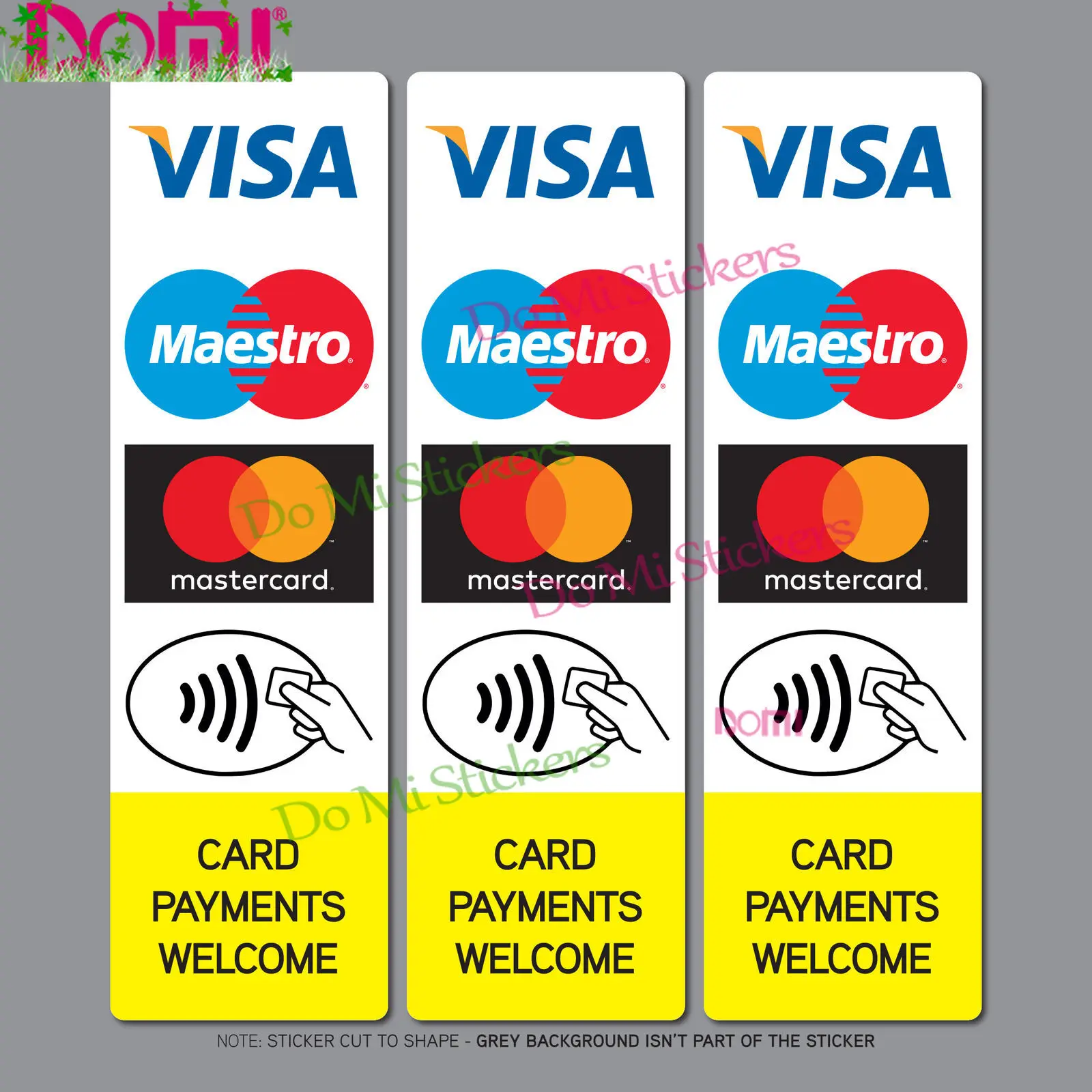 

Contactless Credit Card Payments Stickers Taxi Shop VISA Mastercard Maestro Laptop Trunk Wall Vinyl Car Sticker Die-Cut