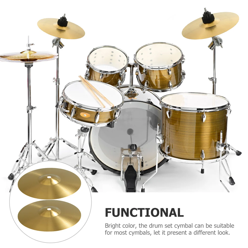 

2 Pcs Cymbals Drum for Drums Electronic Music Instrument Jazz Crash Brass Kit Practice