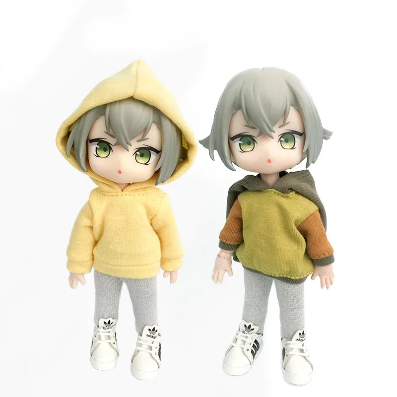 Striped Dolls Sweatshirt Coat Long Sleeve Doll hooded sweatshirt Clothes For Ob11,Mollys,Obitsut 11,1/12 BJD Doll Accessories 2