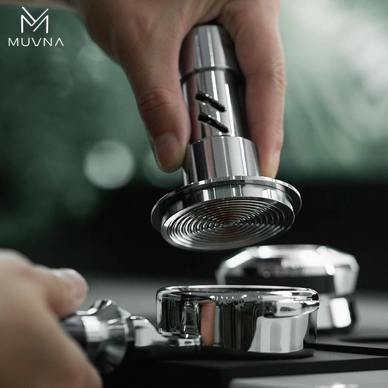 MUVNA V2 Espresso Tamper, 30lbs pressure Spring-loaded Coffee Tamper,Stainless Steel Gravity Adaptive Height Distributor New Set