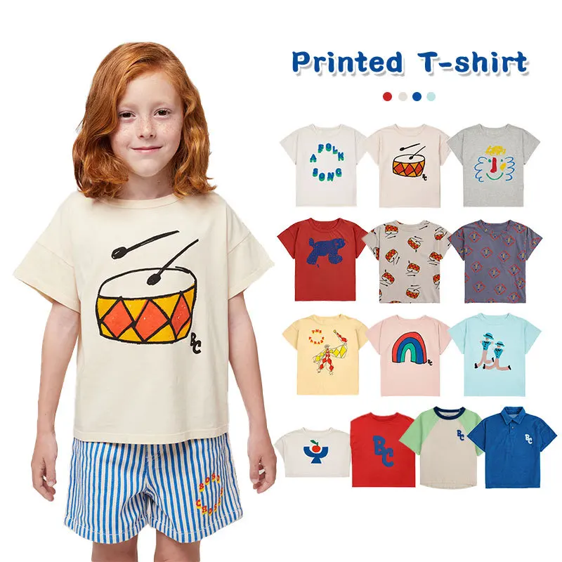 

Children T-shirt 2024 Summer BC Brand Cartoon Kids Girls Boys Cute Print Short Sleeve Tees and Pant Clothest Sets Basic Clothing
