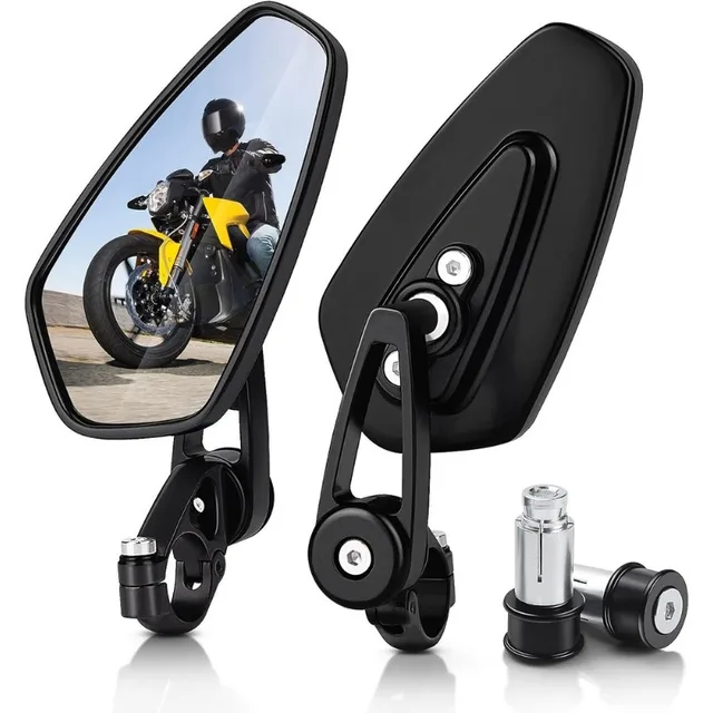 22mm CNC Motorcycle Handlebar Mirror - Universal Fit Aluminum Alloy Bar End Rearview Mirror for Custom Bike Modification