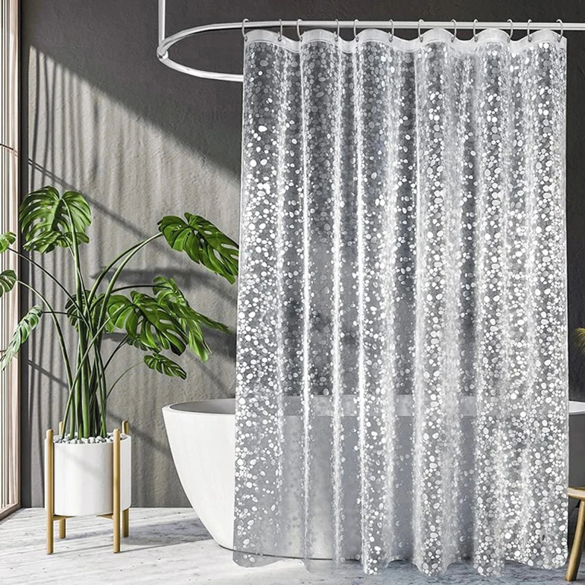 PEVA-Pebble-Shower-Curtain-Transparent-Lining-Waterproof-Bathtub ...