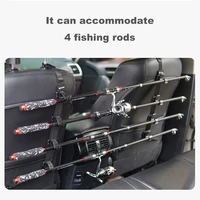 1 Set 4-Position Car Rod Holder Universal Front/Rear Seat Fishing Pole Rack Adjustable Clamp Mount Compact Tackle S 4