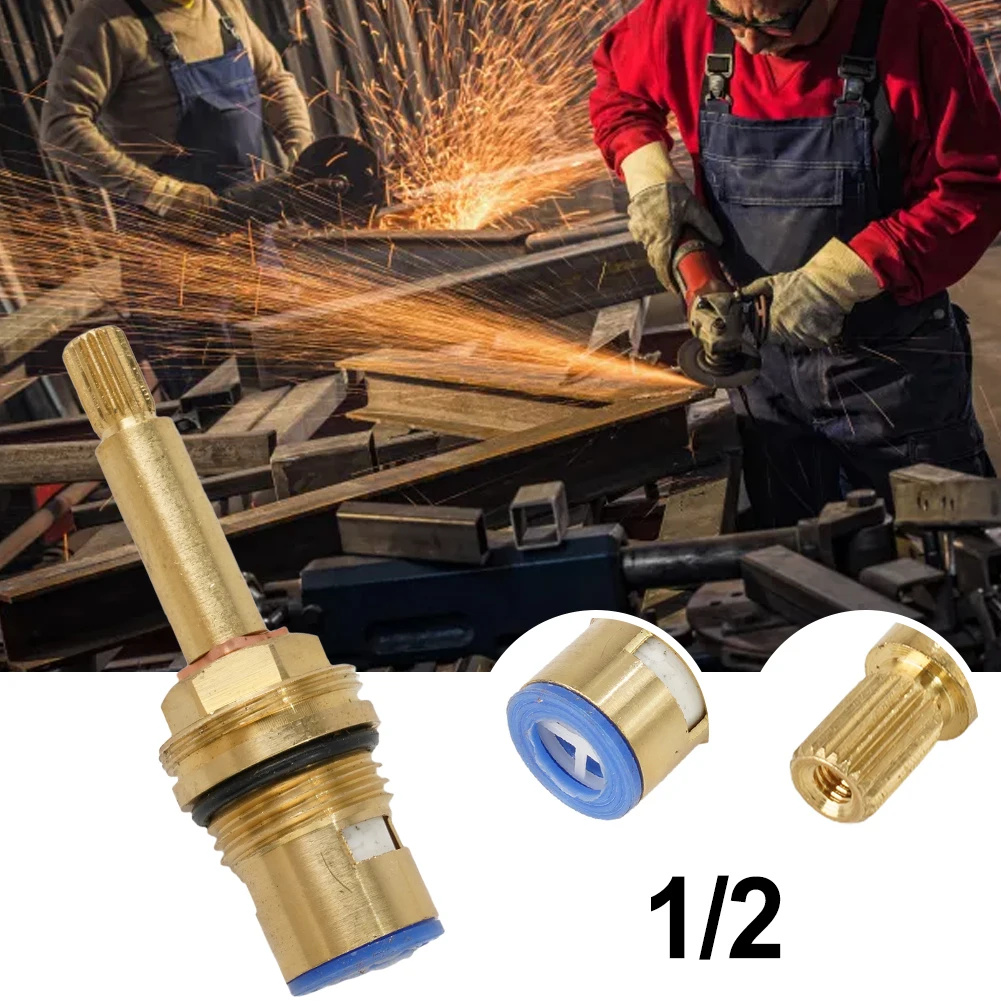 

Hot Water Tap Valve 1/2inch 1pcs Bathroom Bronze Valve Core Copper Body Cartridge Quarter Shower Bath Turn Flow